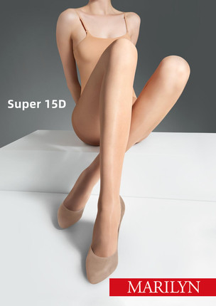 XL波兰Marilyn 纯色 SUPER 15D脚尖加固春夏超薄通勤灰丝感连裤袜