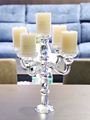 欧式五头水晶玻璃蜡烛台 浪漫烛光晚餐道具 婚庆婚礼餐桌烛台摆件