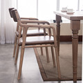 实木曲木胡桃色复古现代简约家用餐椅靠背扶手椅书桌休闲椅子舒服
