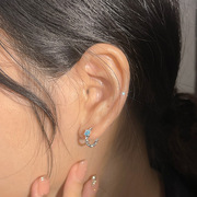 925纯银薄荷立方几何耳钉女耳环耳饰复古做旧耳扣网红气质