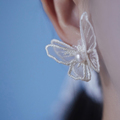 百变蝴蝶结元素纯银天然珍珠耳钉耳环耳饰品时尚个性流行气质简约
