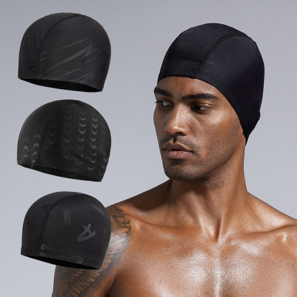 男士泳帽布泳帽不勒头大号舒适护耳时尚成人游泳帽子泳镜套装耐用