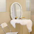 网红椭圆异形镜子卫生间壁挂不规则奶油风浴室化妆镜ins轻奢装饰