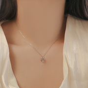 A meow 喜乐925纯银项链小众设计感月光石精致小巧锁骨链女生礼物