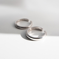 VM原创设计 二合一 对戒开口可调节纯银镀金情侣款婚姻结婚戒指