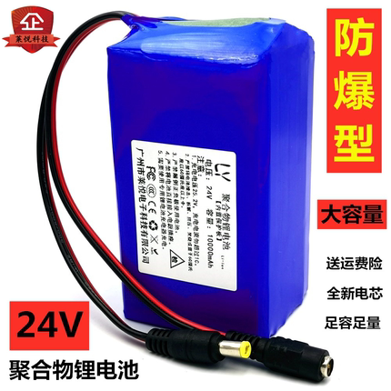 24V聚合物锂电池大容量电机音箱LED灯机器设备可充电电源户外电瓶