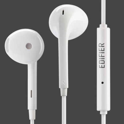 Edifier/漫步者半入耳式耳机耳塞线控通话手机电脑安卓苹果适用于华为小米VIVO重低音高音质有线H180 plus