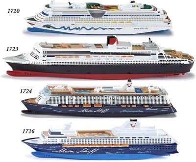 德国仕高Siku大型游轮玛丽王后豪华邮轮客船快艇仿真合金模型玩具