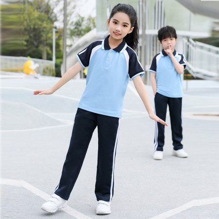2023新款夏季校服套装三件套小学生班服幼儿园园服教师服短袖六一