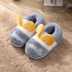 巴布豆儿童棉拖鞋1-3岁2秋冬宝宝拖鞋包跟男童保暖女童室内外棉鞋