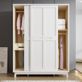 北欧白色实木衣柜推拉门现代简约小户型移门大衣橱家用卧室柜子