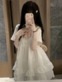 女童白色蛋糕裙连衣裙
