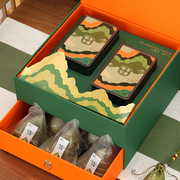 2024端午粽子茶叶外包装盒双层茶饼小罐茶礼品盒高档礼盒空盒定制