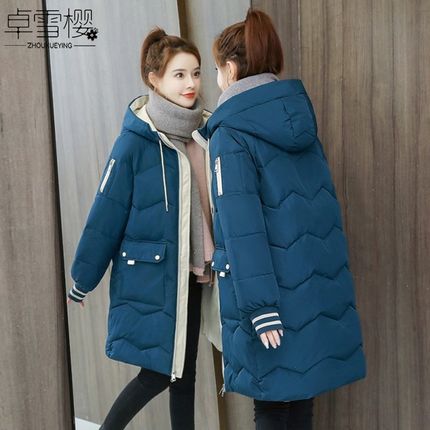 羽绒棉服女冬装2021新款韩版棉衣女中长款宽松加厚学生棉袄女外套