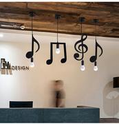音符吊灯创意个性餐厅吧台音乐教室工业风loft酒清吧钢琴房装饰灯