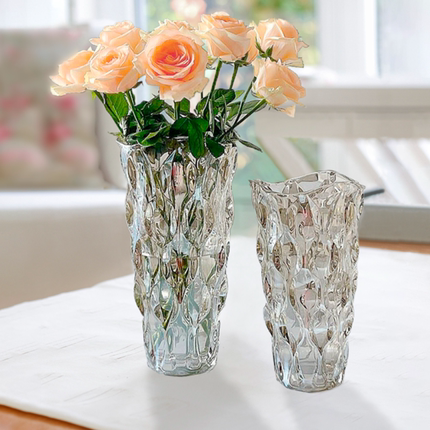 轻奢北欧ins风波西米亚水晶玻璃花瓶摆件客厅水养插花玫瑰装饰品