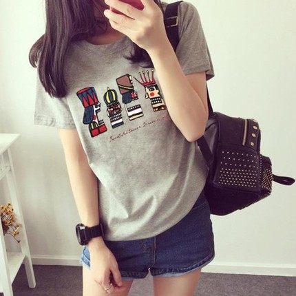 2017夏装新款女装韩版闺蜜姐妹装宽松短袖T恤学生大码半袖上衣潮