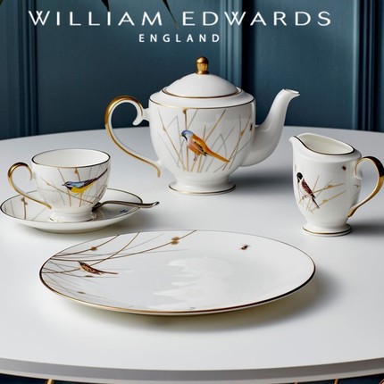 英国Williamedwards进口骨瓷 英式下午茶餐具茶具家用送礼24k金边