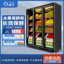扬子水果保鲜柜蔬菜冷藏展示柜超市风幕网红鲜花商用立式冷冰柜