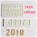 简约 幼圆字体英文字母数字硅胶模具 翻糖巧克力干佩斯字母模具