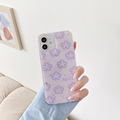 新款紫色花朵滴胶适用iphone12苹果11promax手机壳XR女8p简约x/xs