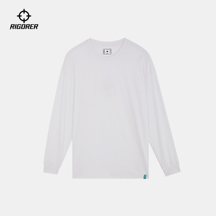 准者2021新款长袖T恤男篮球运动跑步健身打底纯色透气棉圆领上衣