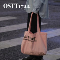 OSTT1722原创设计嫩粉色夏日清爽大容量简约ins风帆布包