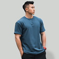 MLRC华夫格运动短袖男条纹休闲纯色上衣体恤国潮重磅针织健身T恤