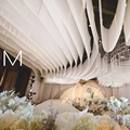 婚庆装饰吊顶纱幔背景布牛奶丝中式弹力布婚礼舞台顶部S型云顶纱