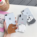 情侣可爱小熊苹果xs max/11手机壳适用于iPhone8/7plus透明xr套女