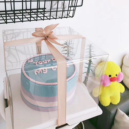 全透明蛋糕盒4寸6寸8寸单层韩式裱花慕斯蛋糕水果蛋糕烘焙包装盒