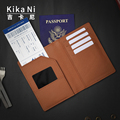吉卡尼 手工牛皮证件钱包简约机票护照夹旅行收纳出国多功能卡包