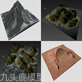 3Dmax三维写实山体山脉地形场景游戏动画模型素材源文件带贴图