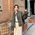时尚个性韩版短款皮衣外套2024春季女装新款宽松休闲女外套现货
