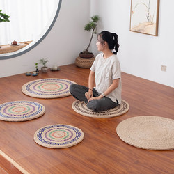 草编蒲团禅修打坐垫冥想日式榻榻米坐垫地垫地上瑜伽圆形垫子编织