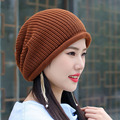 帽子秋冬季新款百搭日系男女针织堆堆帽棉线卷边休闲帽包头帽套头