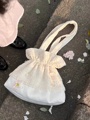 白色托特包包女式2024新款春夏季小众设计师大容量拼接单肩锦囊包