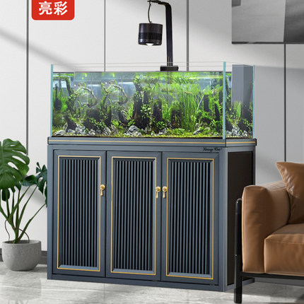 亮彩水草缸水族箱底滤客厅落地超白玻璃家庭兰寿生态造景鱼缸