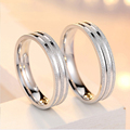 情侣款对戒日韩创意简约闭口素圈银戒指指环时尚个性免费刻字网红