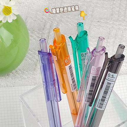 日本樱花自动铅笔糖果色透明笔杆高颜值三角自动笔素描绘画手绘考试书写活动铅笔小学生画画专用0.5mm0.7铅笔
