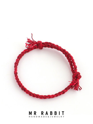 手工定制编织许愿手绳红色新年龙年亲子手绳情侣闺蜜手链礼物