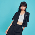 【商场同款】Z11女装2021秋季新款手工缝制织标短西服外套W130