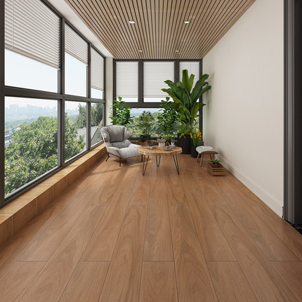 北欧卧室地板砖通体全瓷仿实木地板砖 15x90灰色阳台防滑木纹瓷砖