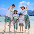 三亚旅游沙滩亲子装夏装一家三口四口母子母女装海边度假洋气套装