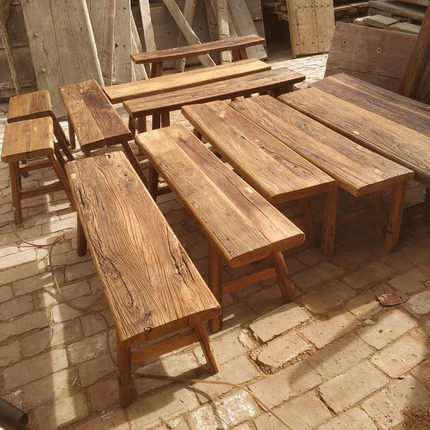 老榆木长条凳老式风化木长板凳复古怀旧实木凳子家用换鞋凳清仓