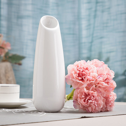 小清新陶瓷白色水培花瓶透明玻璃花器插干花北欧家用装饰客厅摆件
