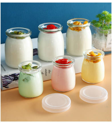便携家用带盖酸奶杯布丁杯玻璃瓶乳酸菌粉1-1.5L酸奶机配件盖内胆