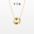 YIN隐「隐」系列莫比乌斯环项链 18K金锁骨链au750项链奢侈品礼物
