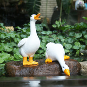 仿真小白鸭子动物摆件花园庭院盆栽假山水景造景微景观装饰工艺品