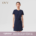 【日本进口三醋酸】OVV春夏热卖女装圆领工装腰带短袖连衣裙